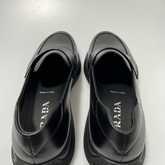 Prada Spazzalato Rois Leather Penny Loafers Black Men’s UK 7/US 8 $775 - Picture 9 of 9